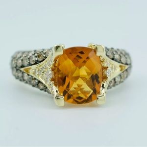 Le Vian 14k gold citrine & chocolate diamond ring
